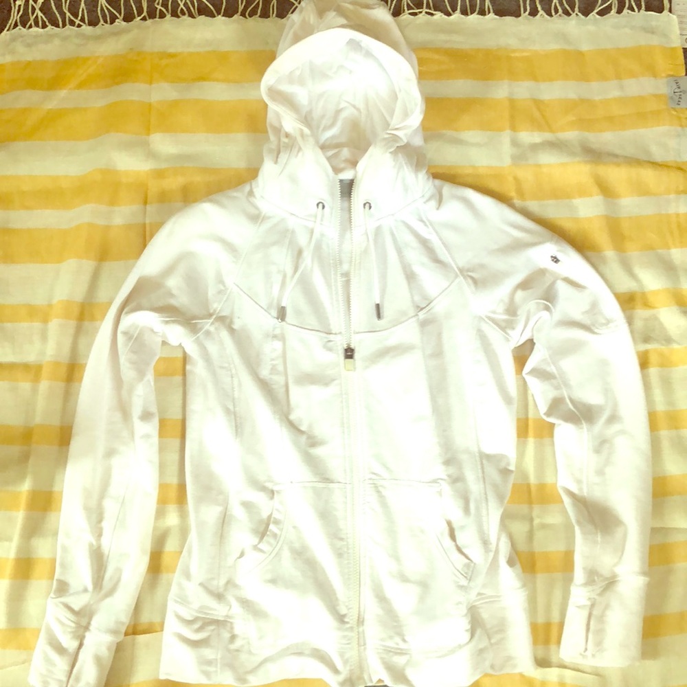 Athleta White Zip-up Hoodie